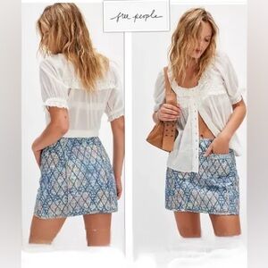 NWT Free People Darla Quilted Mini Skirt